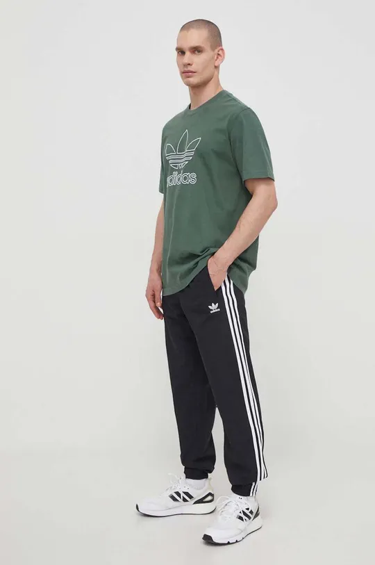 adidas Originals pamut póló Trefoil Tee zöld