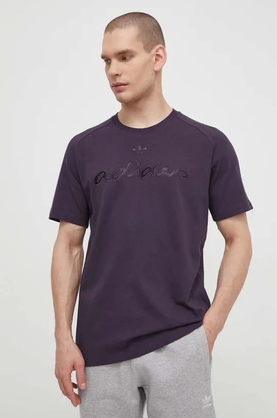 fioletowy adidas Originals t-shirt bawełniany Fashion Graphic Męski
