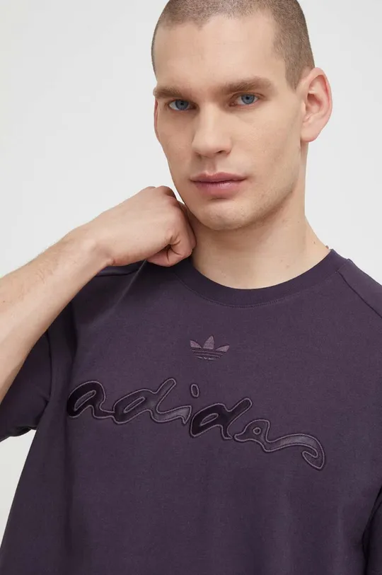 fioletowy adidas Originals t-shirt bawełniany Fashion Graphic