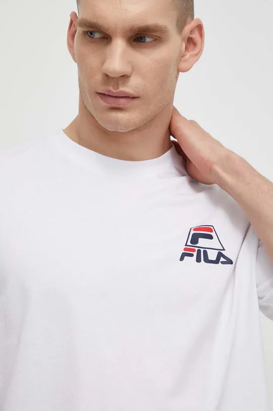 λευκό Βαμβακερό μπλουζάκι Fila Liberec
