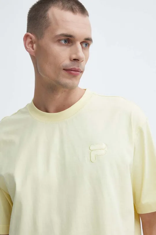 κίτρινο Βαμβακερό μπλουζάκι Fila Loum