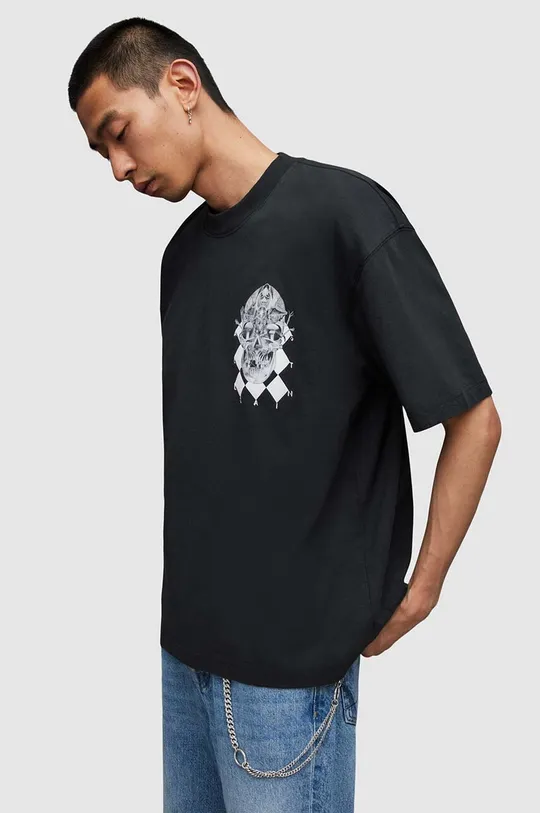 Βαμβακερό μπλουζάκι AllSaints Grid Ανδρικά