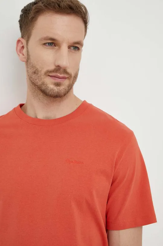 pomarańczowy Pepe Jeans t-shirt bawełniany Connor