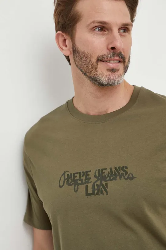 zelena Bombažna kratka majica Pepe Jeans Chris