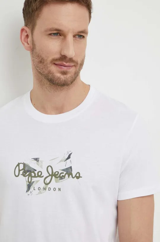 biały Pepe Jeans t-shirt bawełniany Count