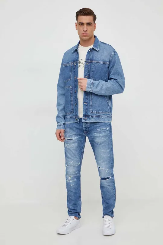 Βαμβακερό μπλουζάκι Pepe Jeans Count μπεζ