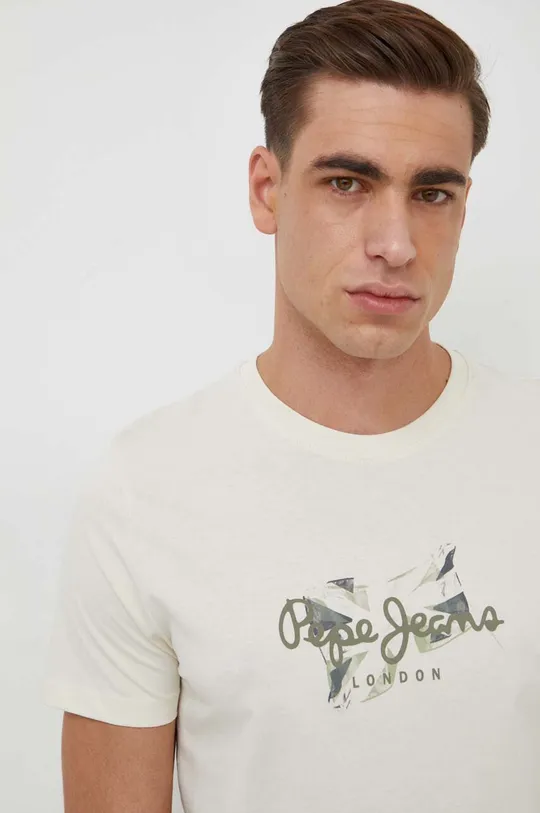 beige Pepe Jeans t-shirt in cotone Count
