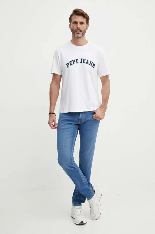 Βαμβακερό μπλουζάκι Pepe Jeans CLEMENT μπεζ
