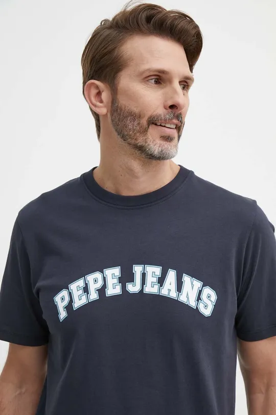 темно-синій Бавовняна футболка Pepe Jeans
