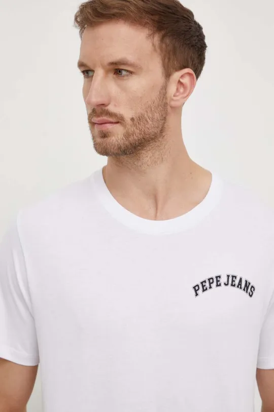 bela Bombažna kratka majica Pepe Jeans Clementine