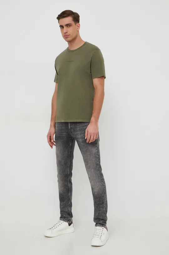Βαμβακερό μπλουζάκι Pepe Jeans Dave Tee πράσινο