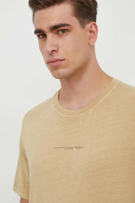 beige Pepe Jeans t-shirt in cotone Dave Tee