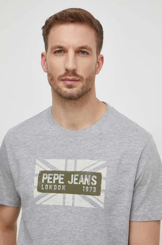 sivá Bavlnené tričko Pepe Jeans CREDICK