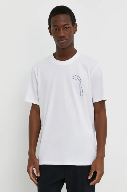 Βαμβακερό μπλουζάκι Les Deux λευκό