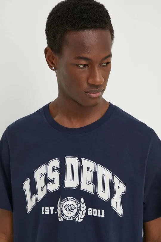 mornarsko modra Bombažna kratka majica Les Deux Moški