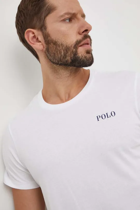 Bombažna kratka majica Polo Ralph Lauren bela