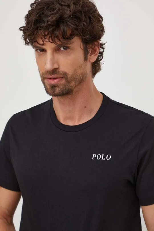 črna Bombažna kratka majica Polo Ralph Lauren