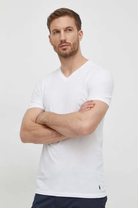 biela Bavlnené tričko Polo Ralph Lauren 3-pak Pánsky
