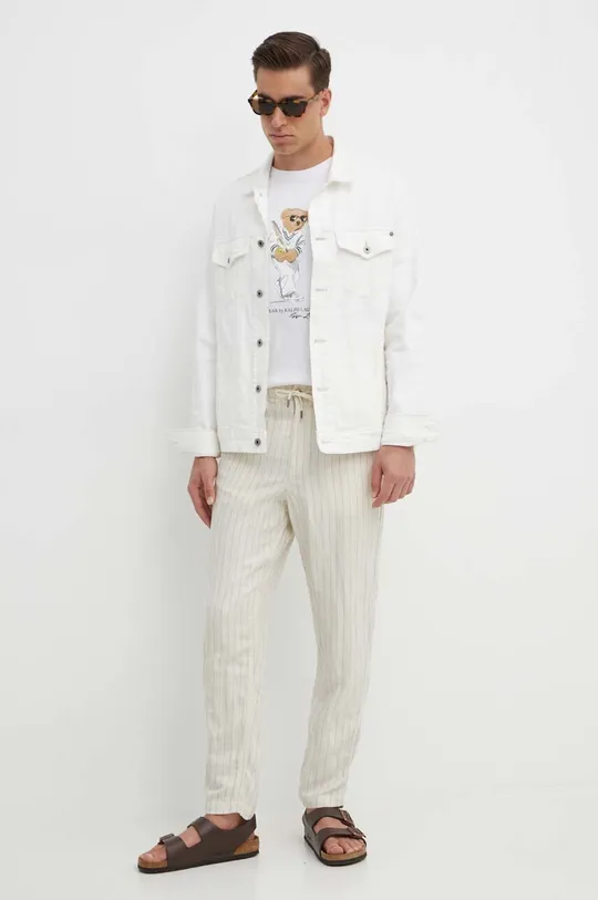 Bombažna kratka majica Polo Ralph Lauren bela