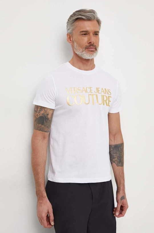 biały Versace Jeans Couture t-shirt bawełniany