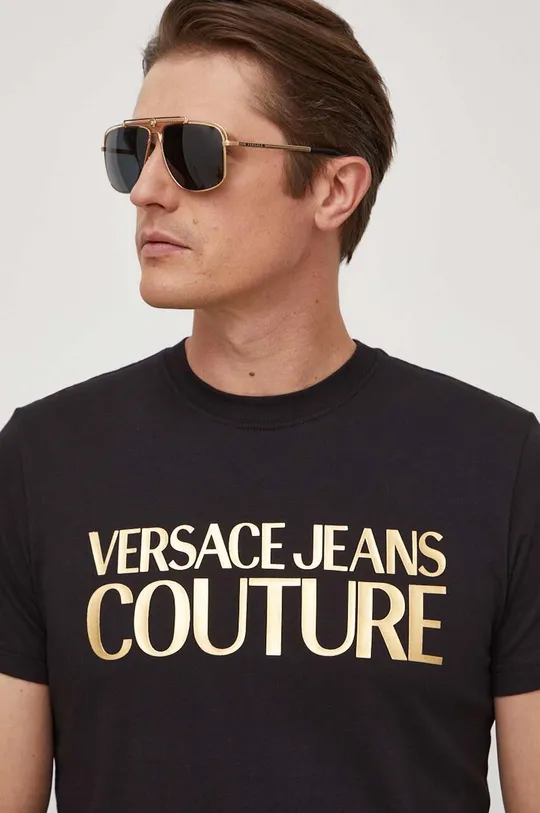 crna Pamučna majica Versace Jeans Couture