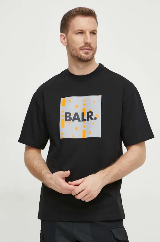 czarny BALR. t-shirt bawełniany Męski