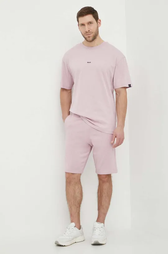 Βαμβακερό μπλουζάκι BALR. ροζ