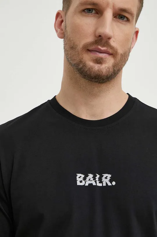 črna Bombažna kratka majica BALR.