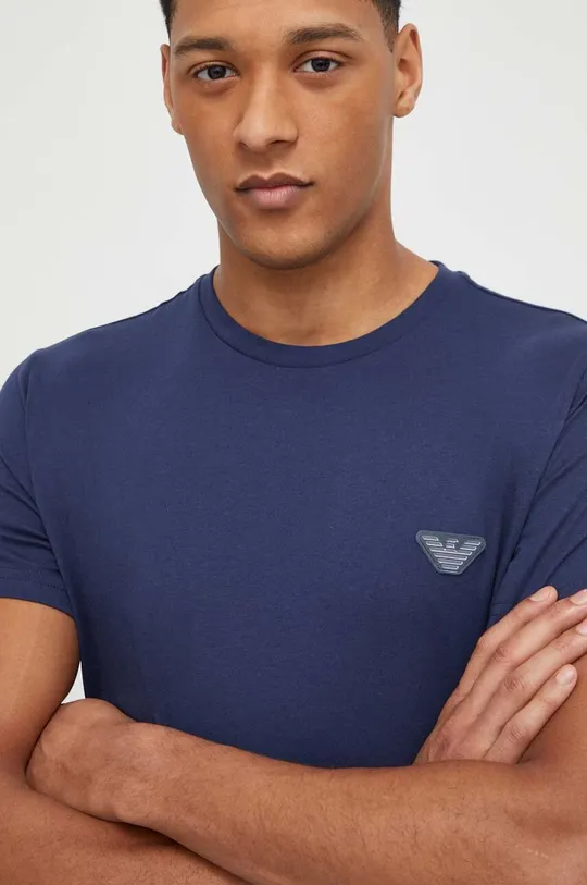 темно-синій Бавовняна футболка Emporio Armani Underwear Чоловічий