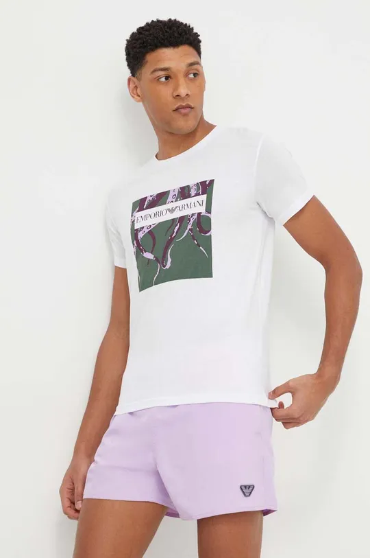 белый Хлопковая футболка Emporio Armani Underwear Мужской