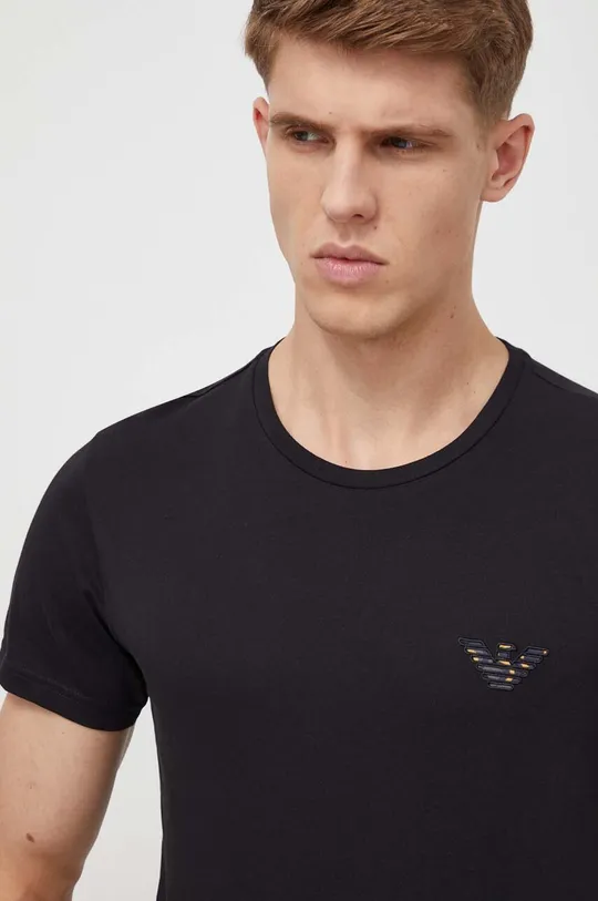čierna Bavlnené plážové tričko Emporio Armani Underwear