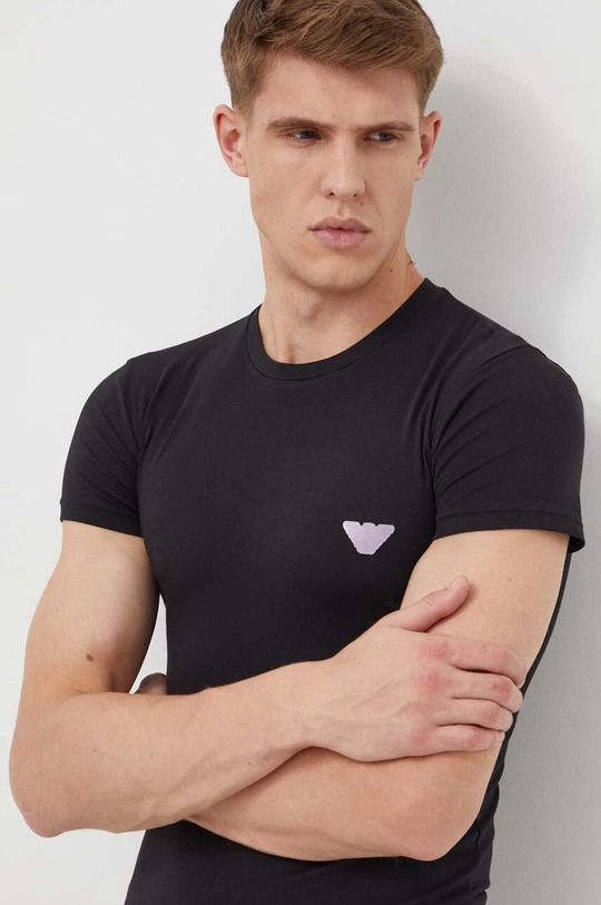 czarny Emporio Armani Underwear t-shirt lounge Męski