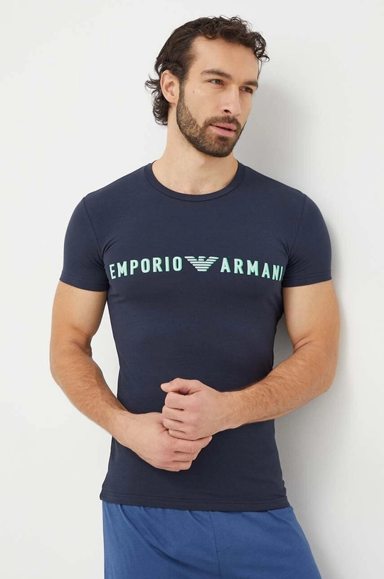 Homewear majica kratkih rukava Emporio Armani Underwear mornarsko plava