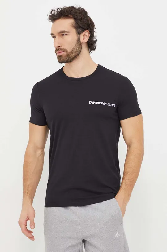 crna Homewear majica kratkih rukava Emporio Armani Underwear 2-pack Muški
