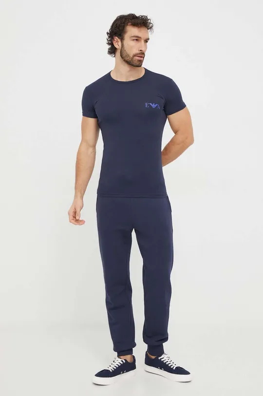 Majica lounge Emporio Armani Underwear 2-pack mornarsko modra