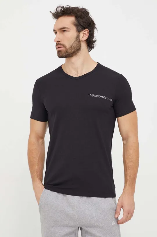 fekete Emporio Armani Underwear póló otthoni viseletre 2 db Férfi