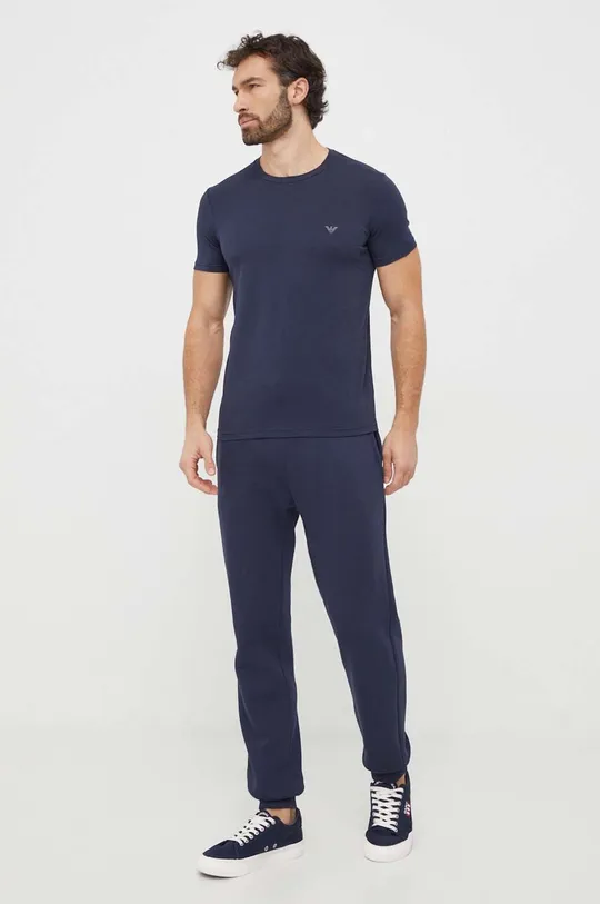 Emporio Armani Underwear maglietta lounge pacco da 2 blu navy