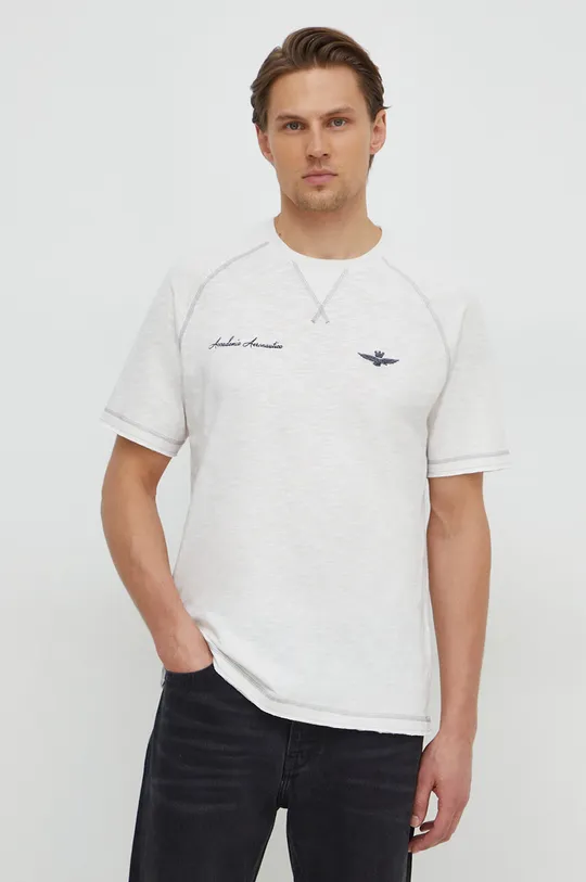 білий Бавовняна футболка Aeronautica Militare Чоловічий