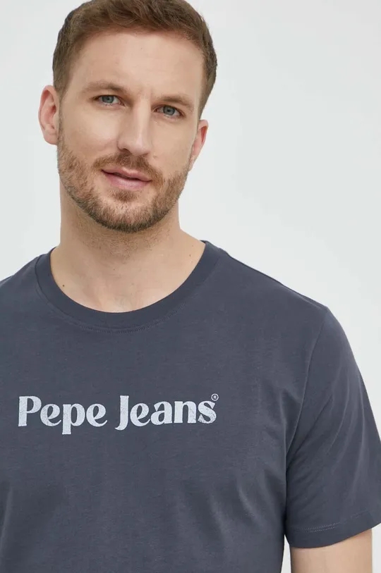 szary Pepe Jeans t-shirt bawełniany CLIFTON