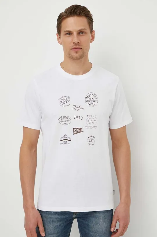 bianco Pepe Jeans t-shirt in cotone Uomo