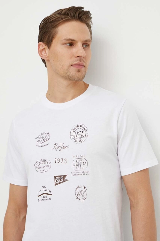 biały Pepe Jeans t-shirt bawełniany