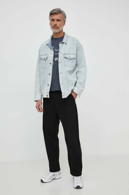 Βαμβακερό μπλουζάκι Pepe Jeans γκρί