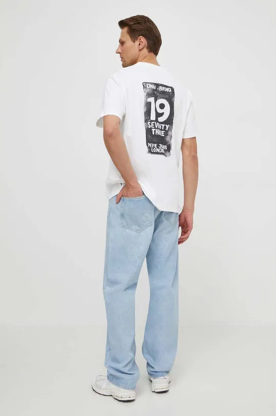 béžová Bavlnené tričko Pepe Jeans Pánsky