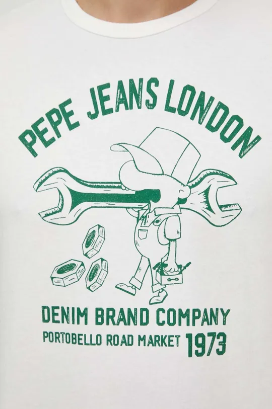 bela Bombažna kratka majica Pepe Jeans