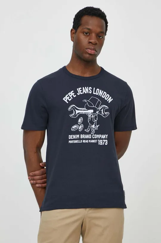 mornarsko modra Bombažna kratka majica Pepe Jeans