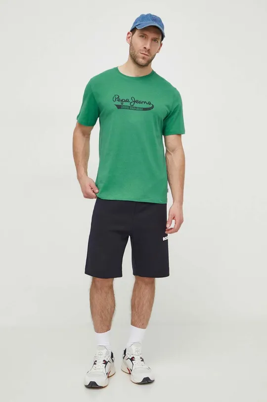 Bavlnené tričko Pepe Jeans zelená