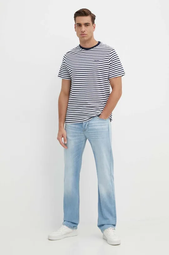 Βαμβακερό μπλουζάκι Pepe Jeans λευκό