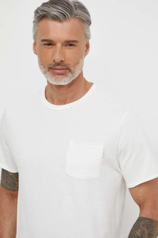 beżowy Pepe Jeans t-shirt bawełniany Single Carrinson