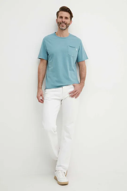 Pepe Jeans pamut póló Single Carrinson kék