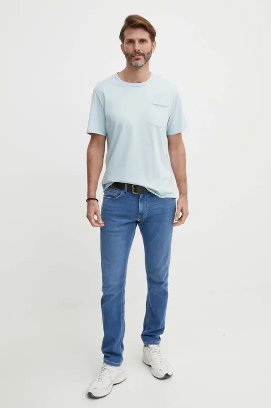 Bavlnené tričko Pepe Jeans Single Carrinson modrá